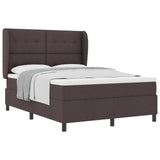 Letto a molle con materasso Marrone scuro 140 x 190 cm Tessuto