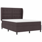 Letto a molle con materasso Marrone scuro 140 x 190 cm Tessuto