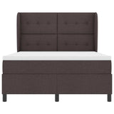 Letto a molle con materasso Marrone scuro 140 x 190 cm Tessuto