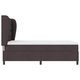 Letto a molle con materasso Marrone scuro 140 x 190 cm Tessuto