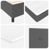 Letto a molle con testiera Grigio scuro 140 x 200 cm Tessuto