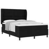 Letto a molle con testiera Nero 140 x 200 cm Tessuto