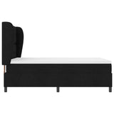 Letto a molle con testiera Nero 140 x 200 cm Tessuto