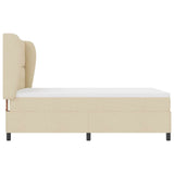 Letto a molle con testiera Crema 140 x 200 cm Tessuto