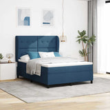 Letto a molle con testiera Blu 140 x 200 cm Tessuto