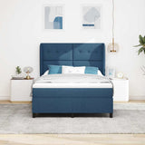 Letto a molle con testiera Blu 140 x 200 cm Tessuto