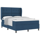Letto a molle con testiera Blu 140 x 200 cm Tessuto