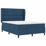 Letto a molle con testiera Blu 140 x 200 cm Tessuto
