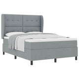 Letto a molle con testiera Grigio chiaro 160 x 200 cm Tessuto