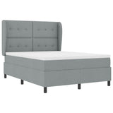 Letto a molle con testiera Grigio chiaro 160 x 200 cm Tessuto