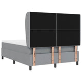 Letto a molle con testiera Grigio chiaro 160 x 200 cm Tessuto