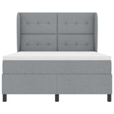 Letto a molle con testiera Grigio chiaro 160 x 200 cm Tessuto