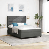 Letto a molle con materasso Grigio scuro 160 x 200 cm Tessuto