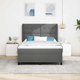 Letto a molle con materasso Grigio scuro 160 x 200 cm Tessuto