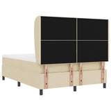 Letto a molle con testiera Crema 160 x 200 cm Tessuto