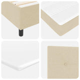 Letto a molle con testiera Crema 180 x 200 cm Tessuto