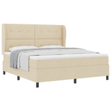 Letto a molle con testiera Crema 180 x 200 cm Tessuto