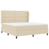 Letto a molle con testiera Crema 180 x 200 cm Tessuto