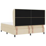 Letto a molle con testiera Crema 180 x 200 cm Tessuto