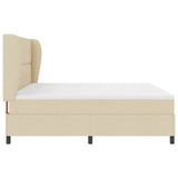 Letto a molle con testiera Crema 200 x 200 cm Tessuto