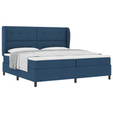 Letto a molle con materasso Blu 200 x 200 cm Tessuto