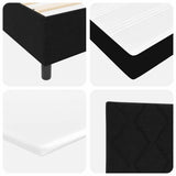 Letto a molle con materasso Nero 80 x 200 cm Tessuto