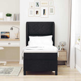 Letto a molle con materasso Nero 80 x 200 cm Tessuto