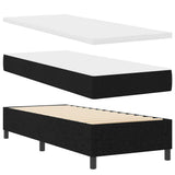 Letto a molle con materasso Nero 80 x 200 cm Tessuto