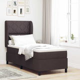 Letto a molle con materasso Marrone scuro 80 x 200 cm Tessuto