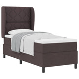 Letto a molle con materasso Marrone scuro 80 x 200 cm Tessuto