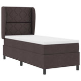 Letto a molle con materasso Marrone scuro 80 x 200 cm Tessuto