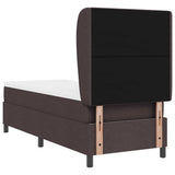Letto a molle con materasso Marrone scuro 80 x 200 cm Tessuto