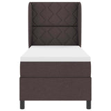 Letto a molle con materasso Marrone scuro 80 x 200 cm Tessuto