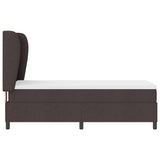 Letto a molle con materasso Marrone scuro 80 x 200 cm Tessuto