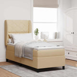Letto a molle con materasso Crema 80 x 200 cm Tessuto