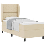 Letto a molle con materasso Crema 80 x 200 cm Tessuto