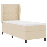 Letto a molle con materasso Crema 80 x 200 cm Tessuto