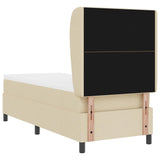 Letto a molle con materasso Crema 80 x 200 cm Tessuto