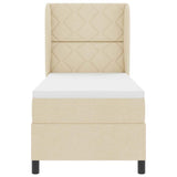 Letto a molle con materasso Crema 80 x 200 cm Tessuto