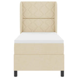 Letto a molle con materasso Crema 80 x 200 cm Tessuto