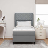 Letto a molle con testiera Grigio chiaro 100 x 200 cm Tessuto