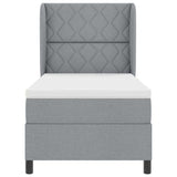 Letto a molle con testiera Grigio chiaro 100 x 200 cm Tessuto