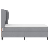 Letto a molle con testiera Grigio chiaro 100 x 200 cm Tessuto