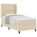 Letto a molle con materasso Crema 100 x 200 cm Tessuto
