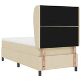 Letto a molle con materasso Crema 100 x 200 cm Tessuto