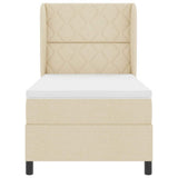 Letto a molle con materasso Crema 100 x 200 cm Tessuto