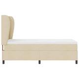 Letto a molle con materasso Crema 100 x 200 cm Tessuto