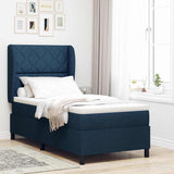 Letto a molle con materasso Blu 100 x 200 cm Tessuto