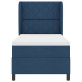 Letto a molle con materasso Blu 100 x 200 cm Tessuto