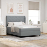 Letto a molle con testiera Grigio chiaro 160 x 200 cm Tessuto